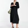 Y.A.S. Melina Long Sleeve Wrap Dress In Black For Women -Women's Y.A.S Sales Shop unnamed file 1020