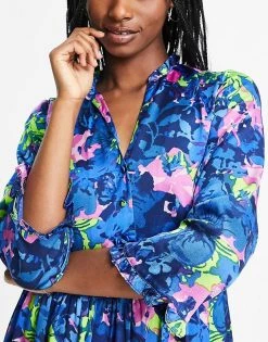 Y.A.S Larisa Printed Midi Dress In Blue For Women Strong Blue -Women's Y.A.S Sales Shop unnamed file 1027