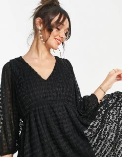 Y.A.S Bimilla Semi Sheer Smock Dress In Black For Women -Women's Y.A.S Sales Shop unnamed file 1032