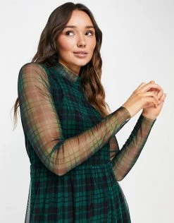 Y.A.S. Juma Check Print Mesh Midi Dress In Green For Women Evergreen Aop 9 Y.A.S. Juma Check Print Mesh Midi Dress In Green For Women Evergreen Aop -Women's Y.A.S Sales Shop unnamed file 1042