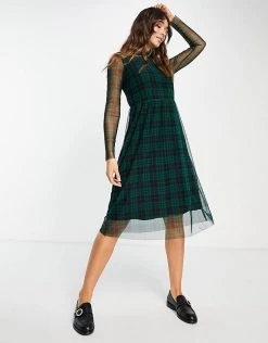Y.A.S. Juma Check Print Mesh Midi Dress In Green For Women Evergreen Aop 10 Y.A.S. Juma Check Print Mesh Midi Dress In Green For Women Evergreen Aop -Women's Y.A.S Sales Shop unnamed file 1043