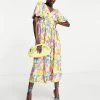 Y.A.S Puff Sleeve Maxi Dress In Bright Floral For Women Multi -Women's Y.A.S Sales Shop unnamed file 105