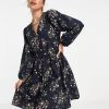 Y.A.S. Nula Volume Sleeve Printed Smock Dress In Blue For Women Sky Captain Aop -Women's Y.A.S Sales Shop unnamed file 1050