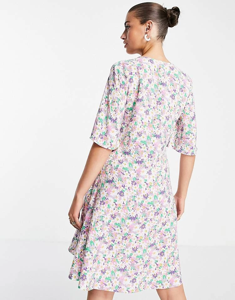 Y.A.S. V-neck Floral Mini Dress In Multi For Women Floral Multi 4 Y.A.S. V-neck Floral Mini Dress In Multi For Women Floral Multi - Image 2