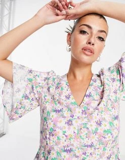 Y.A.S. V-neck Floral Mini Dress In Multi For Women Floral Multi 9 Y.A.S. V-neck Floral Mini Dress In Multi For Women Floral Multi -Women's Y.A.S Sales Shop unnamed file 1112