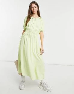 Y.A.S. Polka Dot Midi Tea Dress In Green For Women Jade Polka Dot