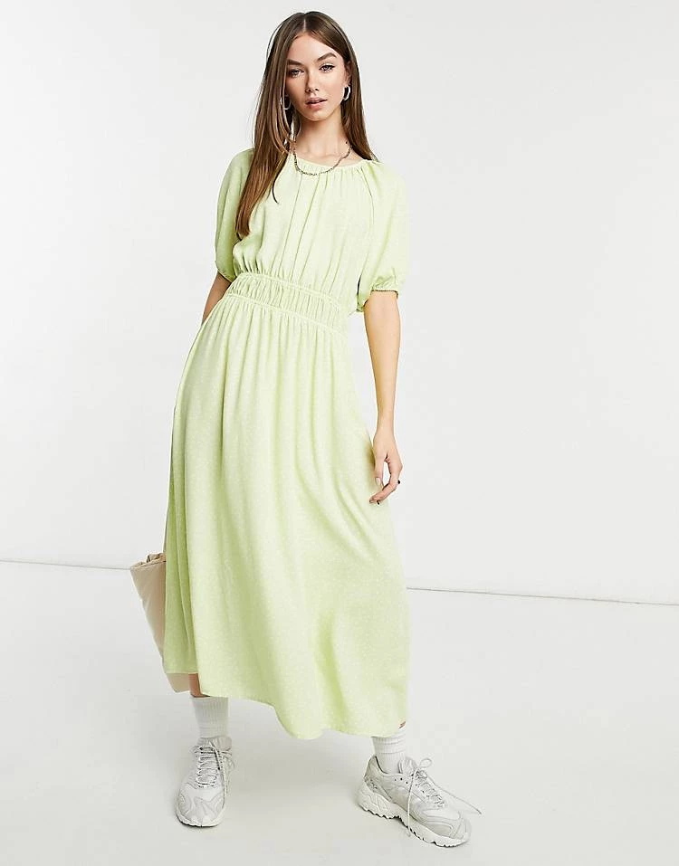 Y.A.S. Polka Dot Midi Tea Dress In Green For Women Jade Polka Dot 3 Y.A.S. Polka Dot Midi Tea Dress In Green For Women Jade Polka Dot