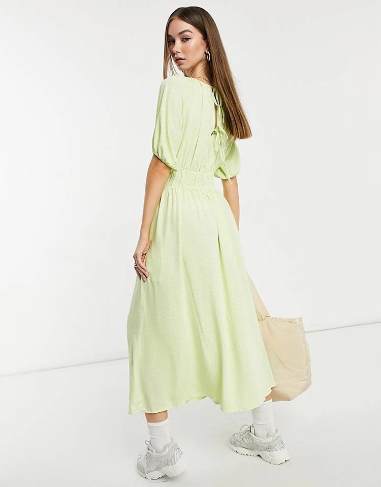 Y.A.S. Polka Dot Midi Tea Dress In Green For Women Jade Polka Dot 4 Y.A.S. Polka Dot Midi Tea Dress In Green For Women Jade Polka Dot - Image 2