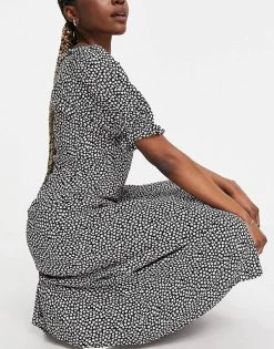 Y.A.S Tall Y.A.S. Tall Frill Detail Midi Tea Dress In Floral For Women Floral Multi -Women's Y.A.S Sales Shop unnamed file 1128