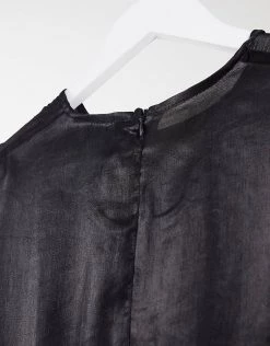 Y.A.S Tall Y.A.S. Tall Shine Silky Lace Trim Mini Dress In Black For Women -Women's Y.A.S Sales Shop unnamed file 1137