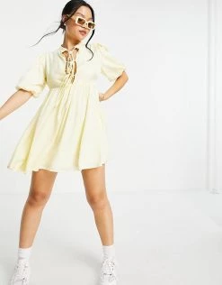 Y.A.S Petite Y.A.S. Petite Tie Front Mini Smock Dress In Black For Women Lemon 10 Y.A.S Petite Y.A.S. Petite Tie Front Mini Smock Dress In Black For Women Lemon -Women's Y.A.S Sales Shop unnamed file 1143