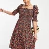 Y.A.S Tall Y.A.S. Tall Shirred Bodice Mini Dress In Floral For Women Floral Multi -Women's Y.A.S Sales Shop unnamed file 1155