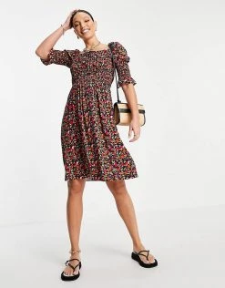 Y.A.S Tall Y.A.S. Tall Shirred Bodice Mini Dress In Floral For Women Floral Multi -Women's Y.A.S Sales Shop unnamed file 1158
