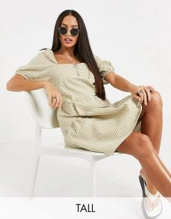 Y.A.S Tall Y.A.S. Tall Gingham Puff Sleeve Mini Smock Dress In Sage For Women 11 Y.A.S Tall Y.A.S. Tall Gingham Puff Sleeve Mini Smock Dress In Sage For Women -Women's Y.A.S Sales Shop unnamed file 1169