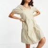 Y.A.S Petite Y.A.S. Petite Gingham Puff Sleeve Mini Smock Dress In Sage For Women -Women's Y.A.S Sales Shop unnamed file 1190
