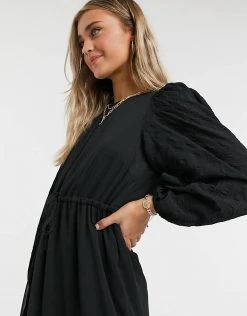 Y.A.S.. Olivia Ruched Waist Midi Dress In Black For Women -Women's Y.A.S Sales Shop unnamed file 1197