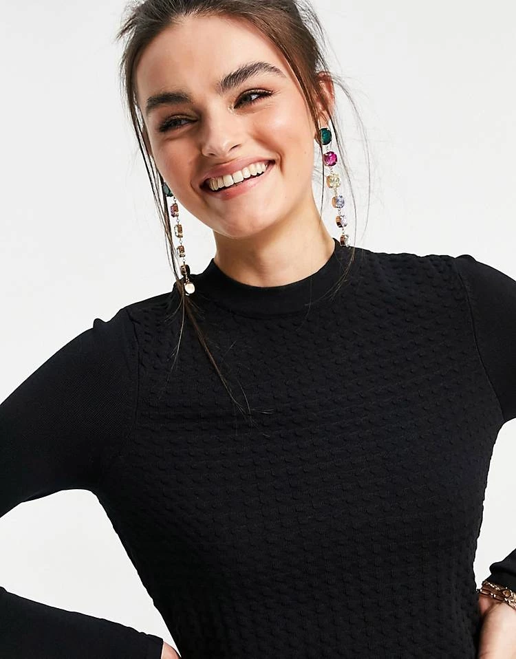 Y.A.S Sage Long Sleeve Jumper Dress For Women Black 5 Y.A.S Sage Long Sleeve Jumper Dress For Women Black - Image 3