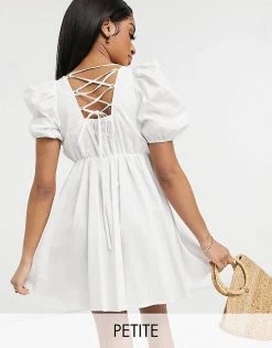 Y.A.S Petite Y.A.S. Petite Mini Smock Dress In White For Women Bright White