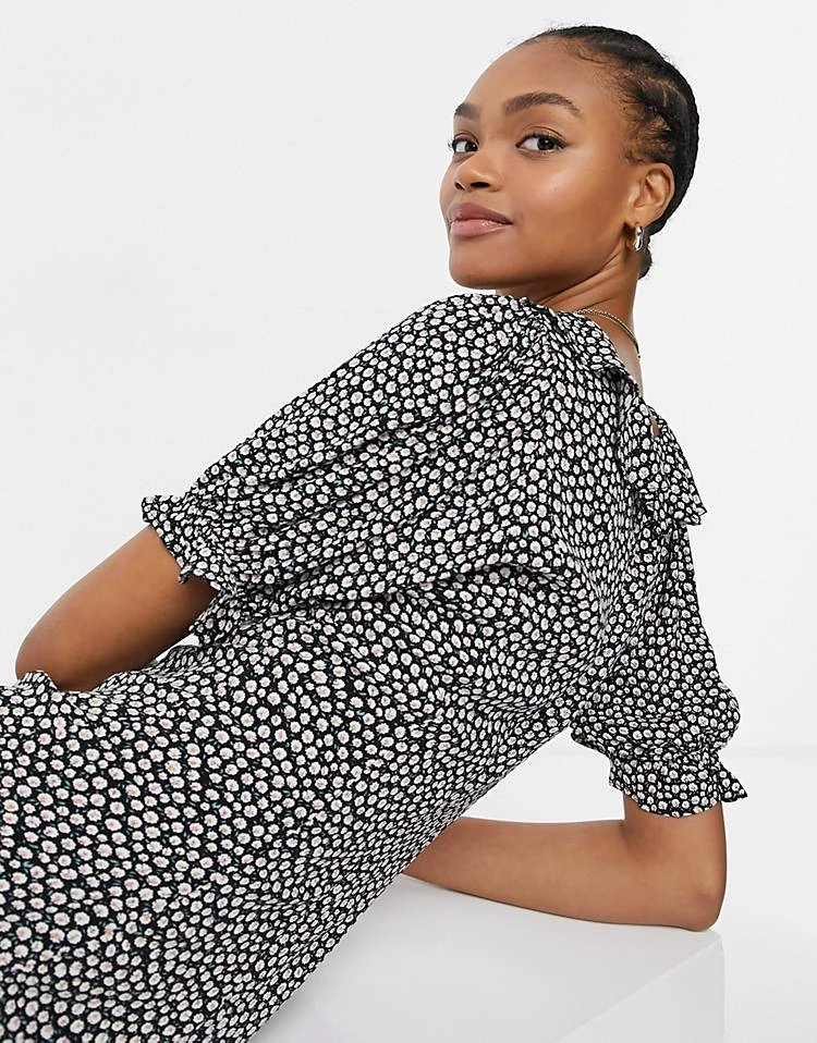 Y.A.S. Frill Detail Midi Tea Dress In Floral For Women Floral Multi 5 Y.A.S. Frill Detail Midi Tea Dress In Floral For Women Floral Multi - Image 3