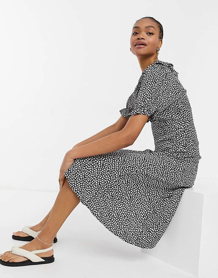 Y.A.S. Frill Detail Midi Tea Dress In Floral For Women Floral Multi 6 Y.A.S. Frill Detail Midi Tea Dress In Floral For Women Floral Multi - Image 4