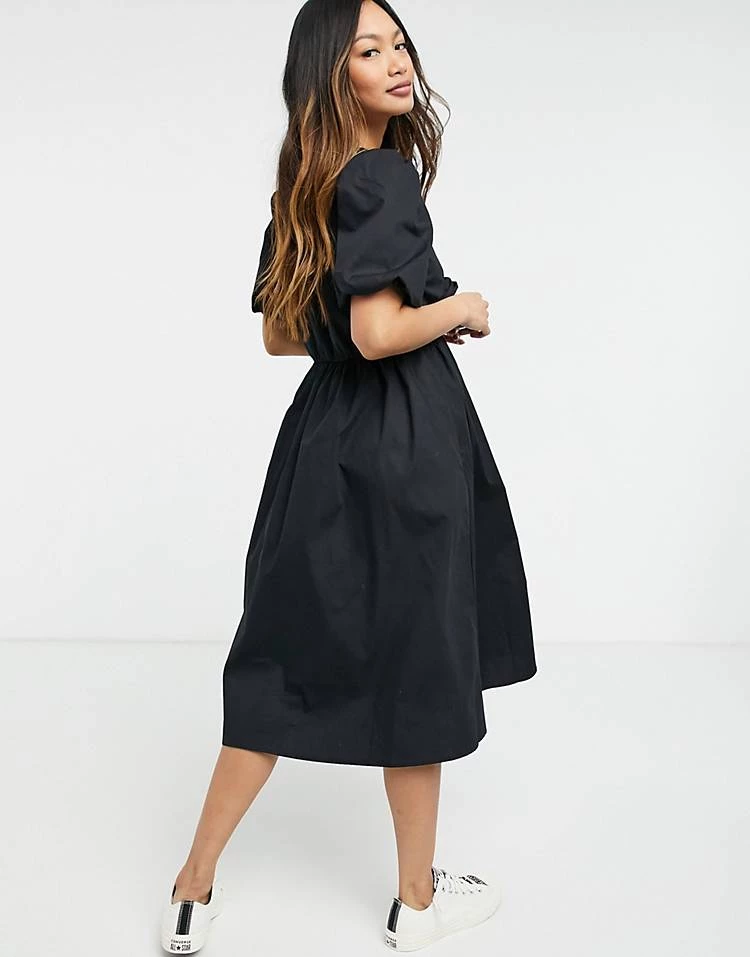 Y.A.S. Bow Back Midi Smock Dress In Black For Women 4 Y.A.S. Bow Back Midi Smock Dress In Black For Women - Image 2