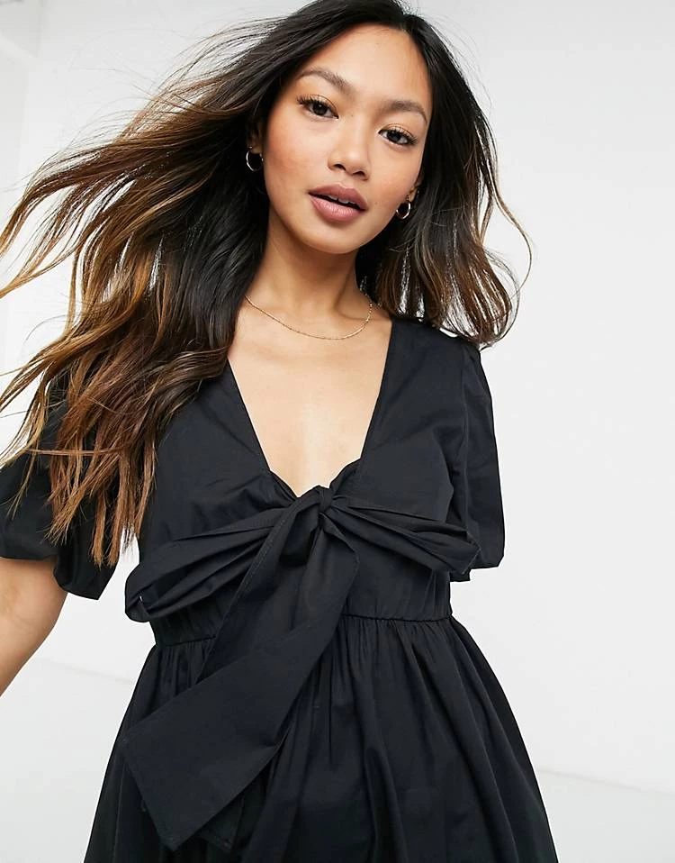Y.A.S. Bow Back Midi Smock Dress In Black For Women 5 Y.A.S. Bow Back Midi Smock Dress In Black For Women - Image 3