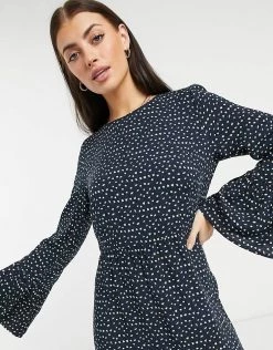 Y.A.S. Jamila Fluted Sleeve Midi Dress In Ditsy Print For Women Multi -Women's Y.A.S Sales Shop unnamed file 1237