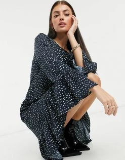 Y.A.S. Jamila Fluted Sleeve Midi Dress In Ditsy Print For Women Multi -Women's Y.A.S Sales Shop unnamed file 1238