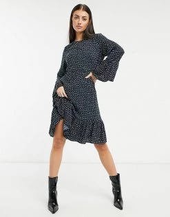 Y.A.S. Jamila Fluted Sleeve Midi Dress In Ditsy Print For Women Multi -Women's Y.A.S Sales Shop unnamed file 1239