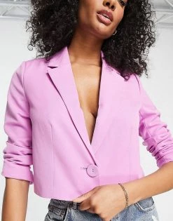 Y.A.S Cropped Blazer And Tailored Trouser Co-ord In Lilac