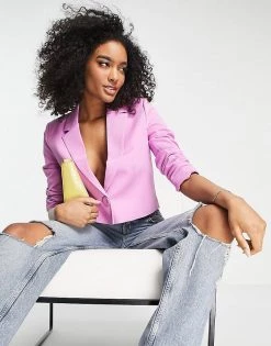 Y.A.S Cropped Blazer And Tailored Trouser Co-ord In Lilac -Women's Y.A.S Sales Shop unnamed file 1268