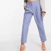 Y.A.S High Waisted Tailored Trousers In Dusty Blue For Women