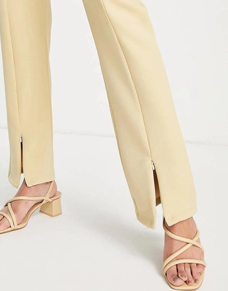 Y.A.S Exclusive Split Front Trousers In Pale Khaki For Women 4 Y.A.S Exclusive Split Front Trousers In Pale Khaki For Women - Image 2