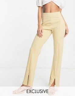 Y.A.S Exclusive Split Front Trousers In Pale Khaki For Women 11 Y.A.S Exclusive Split Front Trousers In Pale Khaki For Women -Women's Y.A.S Sales Shop unnamed file 1283