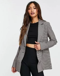 Y.A.S Tailored Jacket & Trouser Co-ord In Brown Check -Women's Y.A.S Sales Shop unnamed file 1308