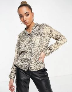 Y.A.S Satin Shirt And Trousers Co-ord In Leopard Print -Women's Y.A.S Sales Shop unnamed file 1311