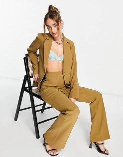 Y.A.S Tailored Blazer And Flared Trouser Co-ord In Olive