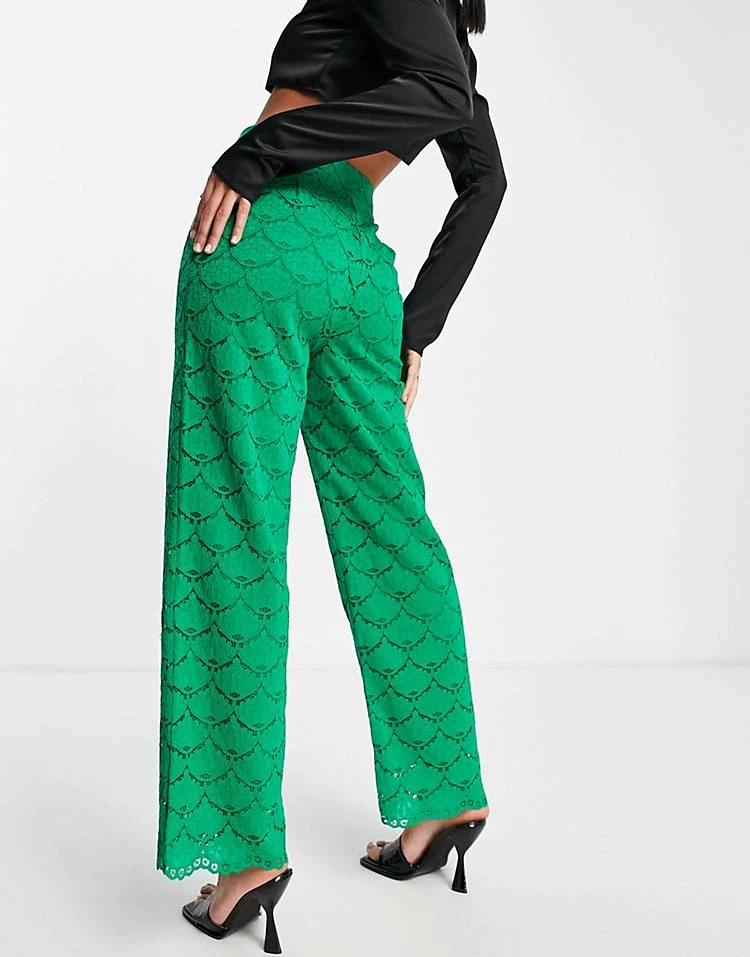Y.A.S Lace Trouser Co-ord In Green For Women 4 Y.A.S Lace Trouser Co-ord In Green For Women - Image 2