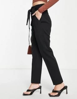 Y.A.S Tie Waist Tapered Trouser In Black For Women -Women's Y.A.S Sales Shop unnamed file 1380