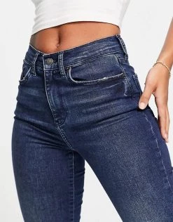Y.A.S High Waisted Skinny Jeans In Dark Blue For Women Dark Blue Denim -Women's Y.A.S Sales Shop unnamed file 1389