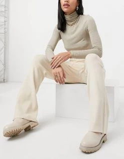 Y.A.S Knitted Flared Trousers In Cream For Women -Women's Y.A.S Sales Shop unnamed file 1447