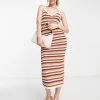 Y.A.S Crochet Midi Dress In Multi For Women Stripe -Women's Y.A.S Sales Shop unnamed file 145