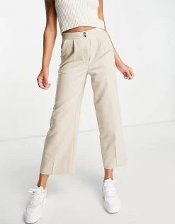 Y.A.S Wide Leg Trouser In Beige For Women