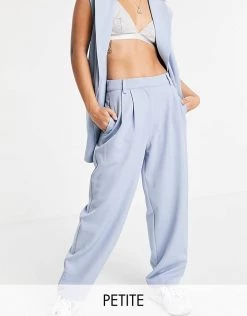 Y.A.S Petite Tapered Trouser In Blue For Women Cornflower Blue -Women's Y.A.S Sales Shop unnamed file 1467