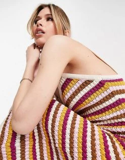 Y.A.S Crochet Midi Dress In Multi For Women Stripe 9 Y.A.S Crochet Midi Dress In Multi For Women Stripe -Women's Y.A.S Sales Shop unnamed file 147