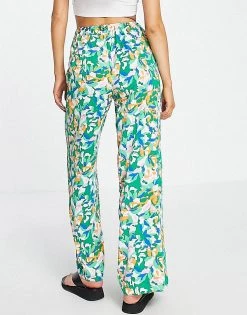 Y.A.S Kimmie Co-ord Printed Wide Leg Trousers In Green For Women Jelly Bean 10 Y.A.S Kimmie Co-ord Printed Wide Leg Trousers In Green For Women Jelly Bean -Women's Y.A.S Sales Shop unnamed file 1476