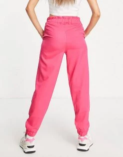 Y.A.S Bea Tie Waist Tapered Trousers In Bright Pink For Women Cotton Candy -Women's Y.A.S Sales Shop unnamed file 1496