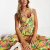 Y.A.S V-neck Jumpsuit In Retro Floral For Women Multi -Women's Y.A.S Sales Shop unnamed file 15