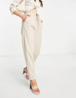 Y.A.S. Drawstring Waist Cuffed Trousers Co-ord In Stone For Women Birch -Women's Y.A.S Sales Shop unnamed file 1500