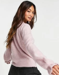Y.A.S Fluffy Jumper With Frill Sleeve In Pink For Women 9 Y.A.S Fluffy Jumper With Frill Sleeve In Pink For Women -Women's Y.A.S Sales Shop unnamed file 1525